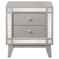 Leighton - 2-Drawer Nightstand - Metallic Mercury