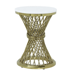 Fallon - End Table With Engineered Stone Top - Gold