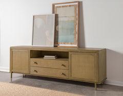 Arini - Rattan Cane 2-Door TV Stand Media Console - Sand Wash