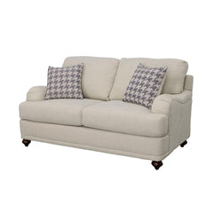 Glenn - Upholstered English Arm Loveseat - Light Gray And Blue