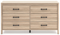 Battelle - Tan - Six Drawer Dresser