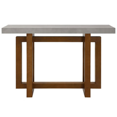 Keven - Sofa Table - Faux Concrete Top & Walnut  Finish