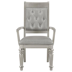 Bling Game - Dining Arm Chair (Set of 2) - Metallic Platinum