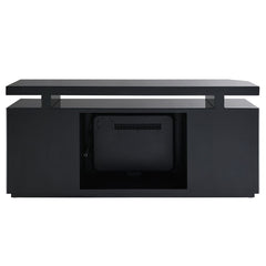 Drisana - TV Stand With Fireplace - Black Mirrored Finish