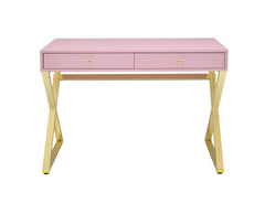 Coleen - Vanity Desk - Pink & Gold Finish - 31"