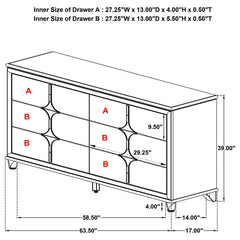 Olivia - 6-Drawer Dresser Cabinet - Pearl White