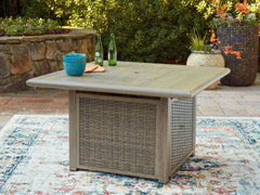 Cliff Trails - Beige - Square Fire Pit Table