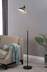 Lucien - Dome Shade Metal Task Floor Lamp - Black