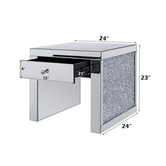Noralie - 24" Square End Table - Mirrored & Faux Diamonds