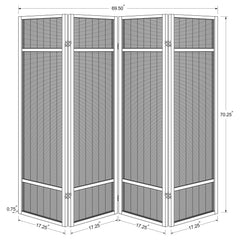 Pearce - 4-Panel Bamboo Room Divider Folding Screen - Natural