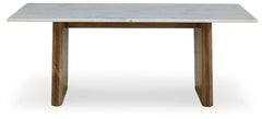 Isanti - Light Brown / White - Rectangular Cocktail Table