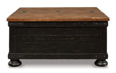 Valebeck - Lift Top Cocktail Table - Black / Brown