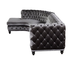 Atesis - Sectional Sofa - Dark Gray Velvet