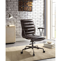 Zooey - Executive Office Chair - Distress Chocolate Top Grain Leather