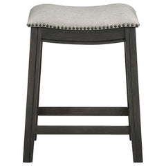 Elliston - Backless Counter Height Saddle Bar Stool (Set of 2) - Dark Grey And Beige