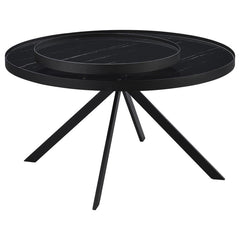 Briggs - Round Marble Printed Glass Top Coffee Table