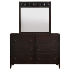 Carlton - 6-Drawer Dresser With Mirror - Cappuccino