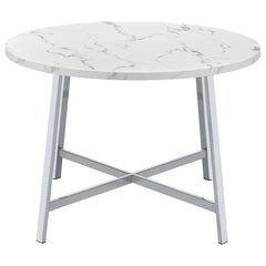 Alcott - Round Dining Table Faux Marble - Carrara