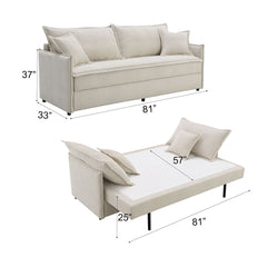 Elisea - Sofa With Sleeper - Beige Fabirc