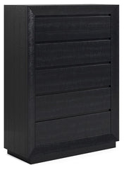 Londer - Black - Five Drawer Chest
