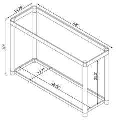 Anne - Sofa Table With Lower Shelf - Chrome And Clear