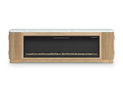 Camdill - Light Brown - 80" TV Stand With Electric Fireplace