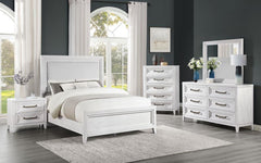 Marielle - 6-Drawer Dresser With Mirror - Distressed White