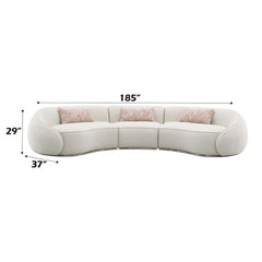 Sahara - Sectional Sofa With 3 Pillows - Beige Boucle