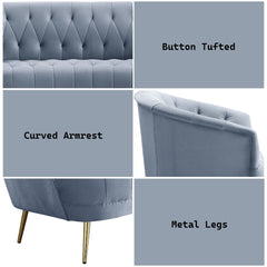 Bayram - Sofa - Light Gray Velvet