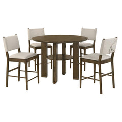 Ottowa - 5-Piece Round Counter Height Dining Room Set - Brown