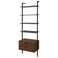 Owens - 3-Piece Wall Mounted Bookshelf Set - Walnut