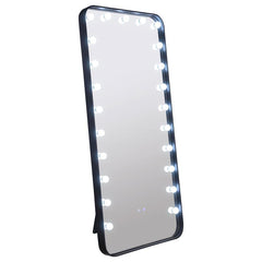 Canton - LED Standing Mirror With Speakers - Black