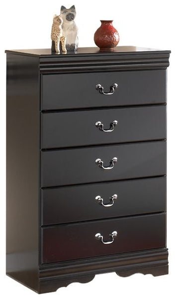 Huey - Black - Five Drawer Chest