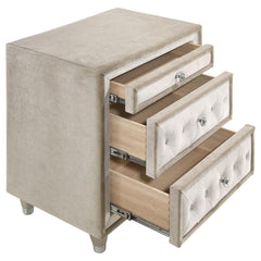 Antonella - Upholstered 3-Drawer Nightstand