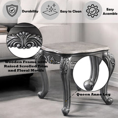 Ariadne - End Table - Marble & Platinum