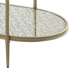 Zaba - TV Stand - Glass Top & Champagne