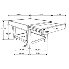 Owen - Rectangle End Table With Shelf - Brown