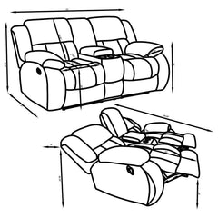 Weissman - Upholstered Padded Arm Reclining Loveseat - Gray