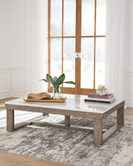 Loyaska - Brown / Ivory - Rectangular Cocktail Table