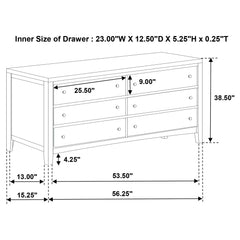 Wilkes - 6-Drawer Dresser Cabinet - Dark Cocoa