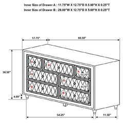 Antonella - 7-Drawer Upholstered Dresser