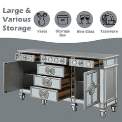 Varian - Server - Mirrored & Antique Platinum - 36"