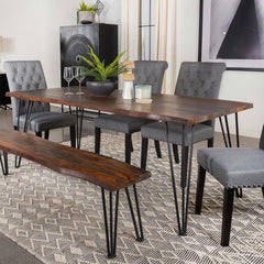 Neve - Live Edge Dining Table - Gray Sheesham