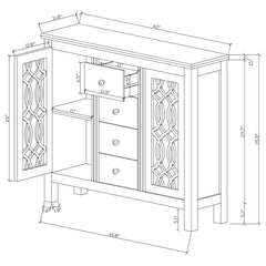 Rue - 4-Drawer Wood Trellis Accent Storage Cabinet - Blue