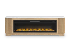 Camdill - Light Brown - 80" TV Stand With Electric Fireplace