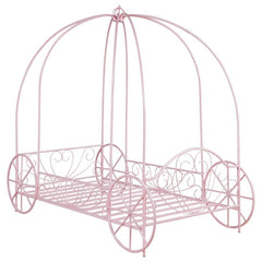 Massi - Metal Twin Canopy Bed - Powder Pink