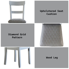 House - Marchese Side Chair (Set of 2) - Two Tone Gray Fabric & Pearl Gray Finish