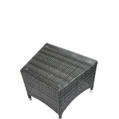 Tashelle - Patio Bistro Set - Gray Fabric & Gray Wicker