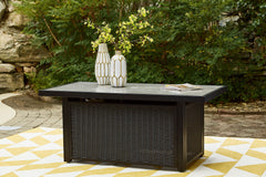 Beachcroft - Rectangular Fire Pit Table - Black / Light Gray