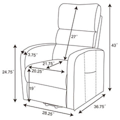 Amsdell - Upholstered Power Lift Recliner With Remote - Black